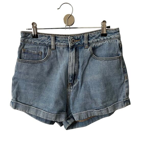 John Galt Womens 27 Jean Shorts Medium Blue Denim Cuffed High Rise Casual Basic - Picture 1 of 9